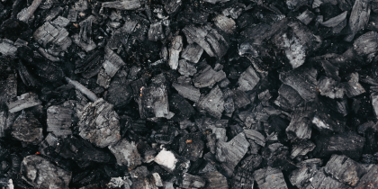 A pile of black coal