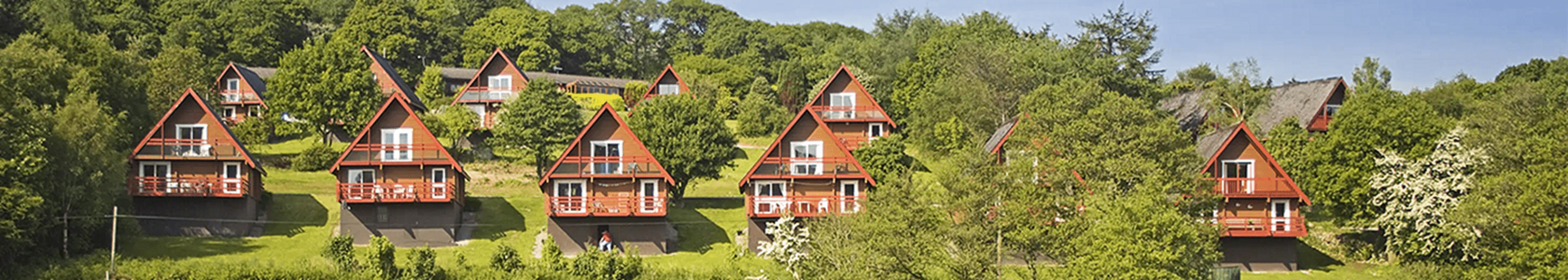 Holiday Lodge Complex on Hill in Countryside